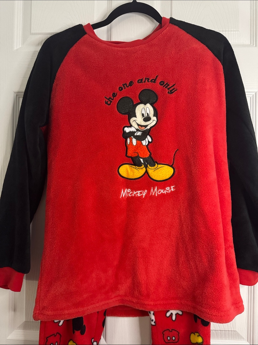 Disney Red and Black Mickey Mouse Fleece Pullover